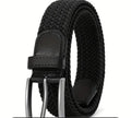 Cintura Elastica Intrecciata da Uomo con Finiture in Pelle