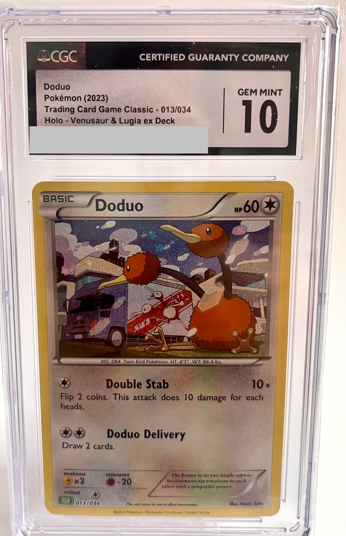 Doduo Holo TCG Classic 013/034 CGC 10 Gem Mint – Carta Pokémon